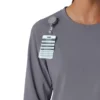 Blusa médica de manguitos longos com gola redonda Force Cross-Flex para mulher