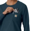 Blusa médica de manguitos longos com gola redonda Force Cross-Flex para mulher