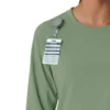 Blusa médica de manguitos longos com gola redonda Force Cross-Flex para mulher