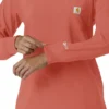 Blusa médica de manguitos longos com gola redonda Force Cross-Flex para mulher