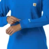Blusa médica de manguitos longos com gola redonda Force Cross-Flex para mulher
