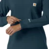 Blusa médica de manguitos longos com gola redonda Force Cross-Flex para mulher