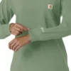 Blusa médica de manguitos longos com gola redonda Force Cross-Flex para mulher