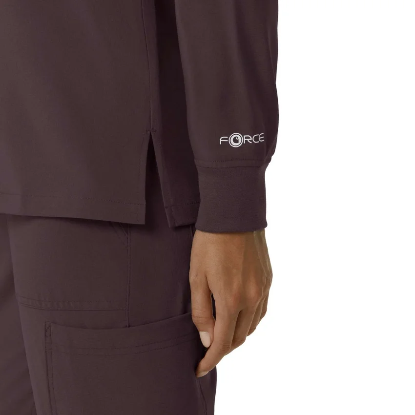 Blusa médica de manguitos longos com gola redonda Force Cross-Flex para mulher