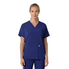Blusa médica feminina Force Cross-Flex com decote em V oversized