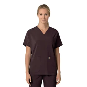 Blusa médica feminina Force Cross-Flex com decote em V oversized