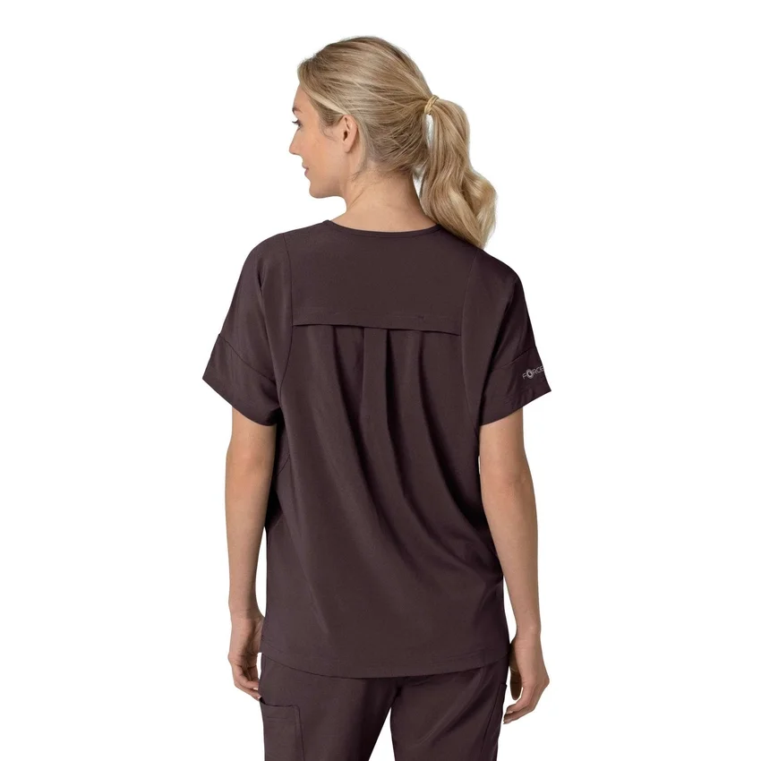 Blusa médica feminina Force Cross-Flex com decote em V oversized