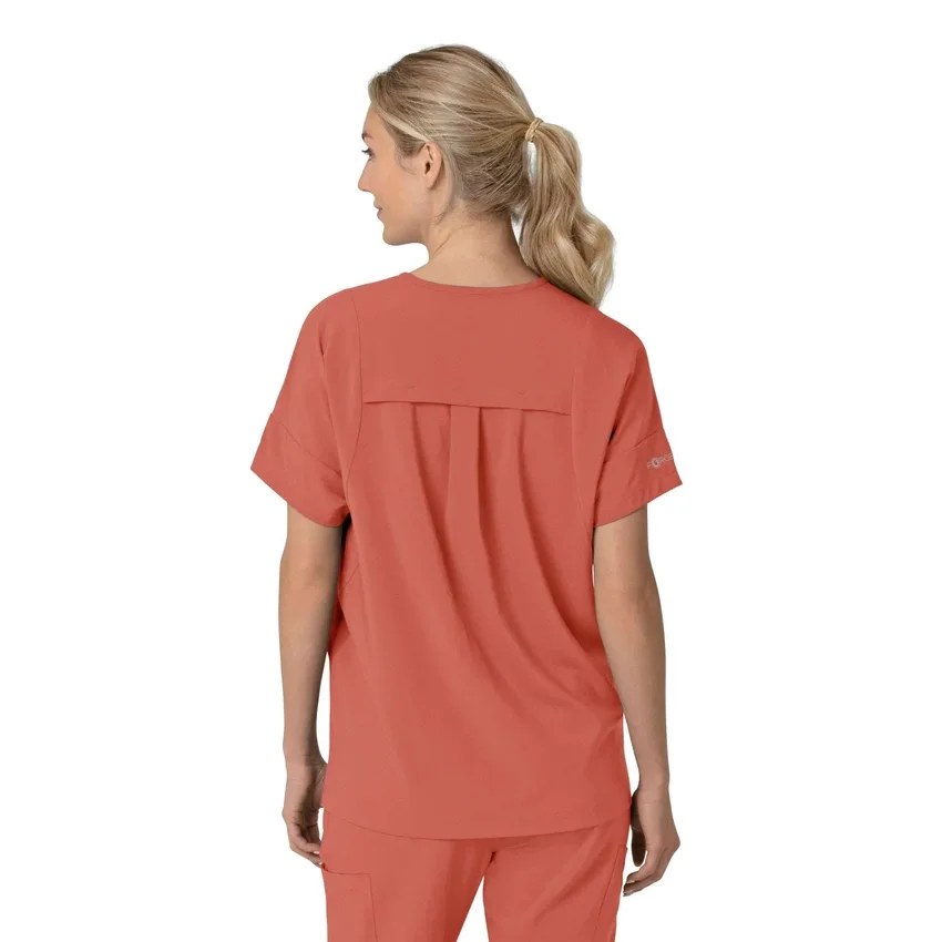Blusa médica feminina Force Cross-Flex com decote em V oversized