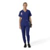 Blusa médica feminina Force Cross-Flex com decote em V oversized