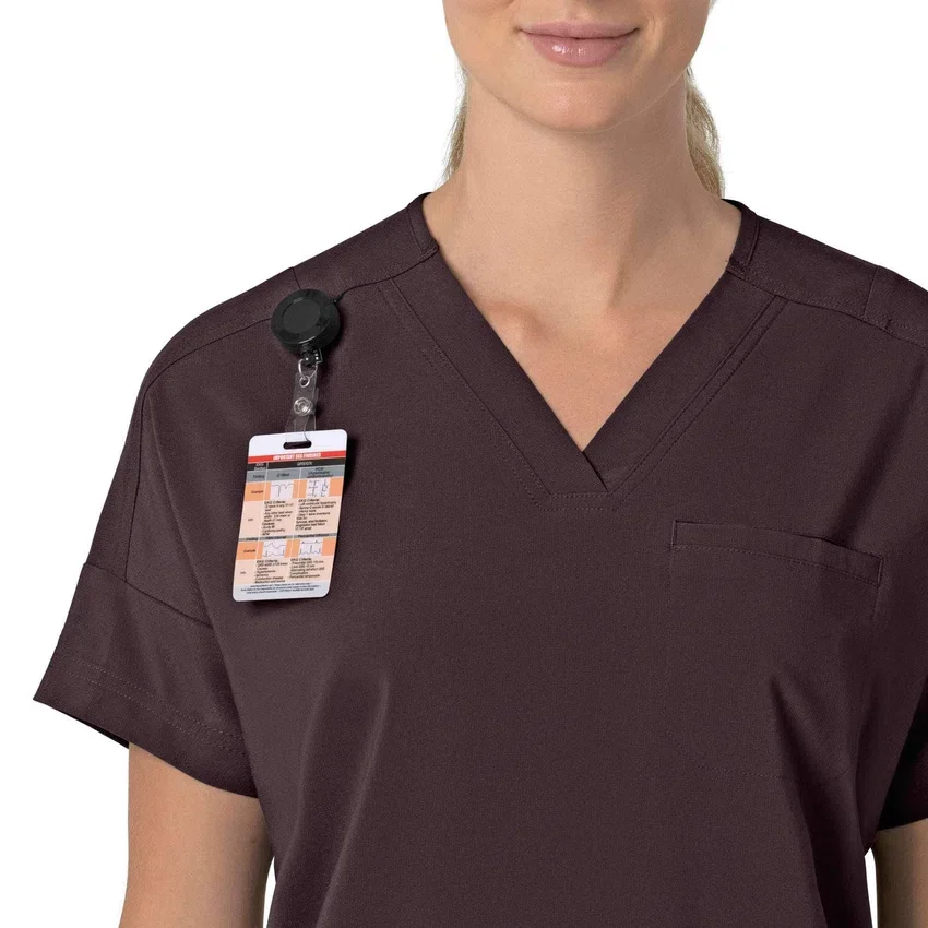 Blusa médica feminina Force Cross-Flex com decote em V oversized
