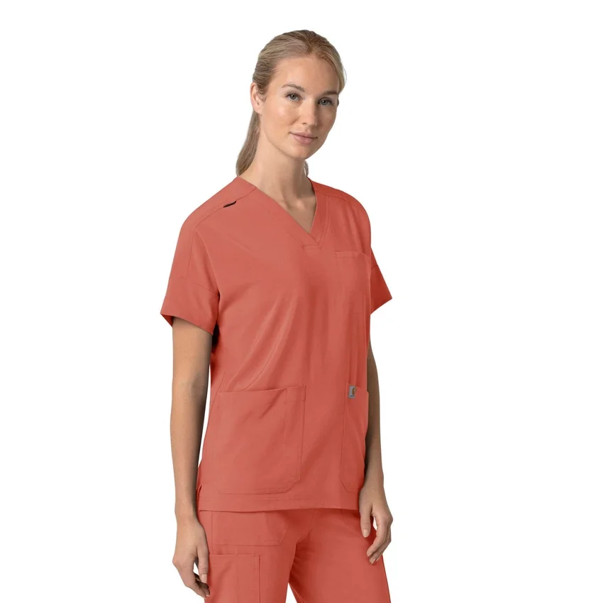 Blusa médica feminina Force Cross-Flex com decote em V oversized