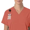 Blusa médica feminina Force Cross-Flex com decote em V oversized