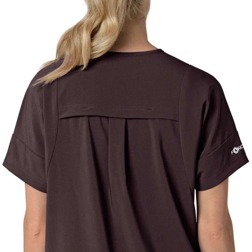 Blusa médica feminina Force Cross-Flex com decote em V oversized