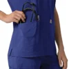 Blusa médica feminina Force Cross-Flex com decote em V oversized
