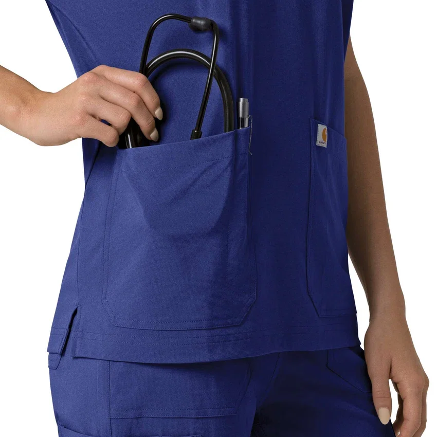 Blusa médica feminina Force Cross-Flex com decote em V oversized