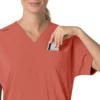 Blusa médica feminina Force Cross-Flex com decote em V oversized