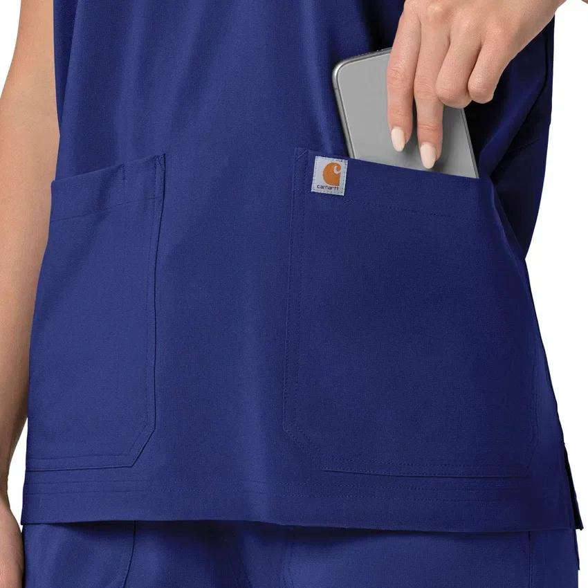 Blusa médica feminina Force Cross-Flex com decote em V oversized