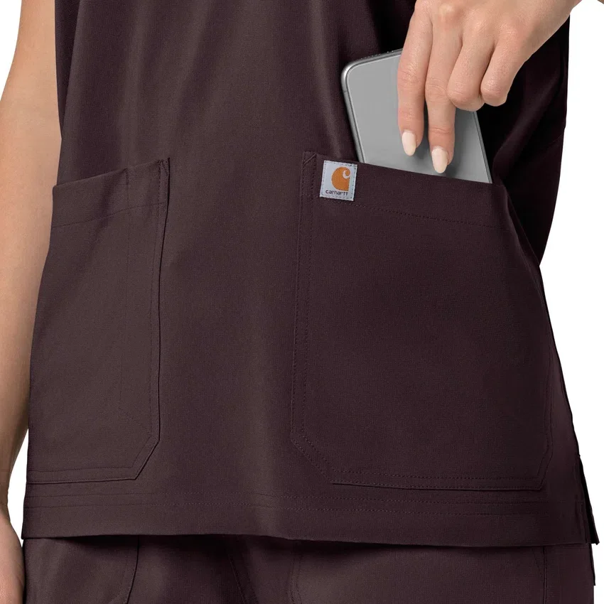 Blusa médica feminina Force Cross-Flex com decote em V oversized