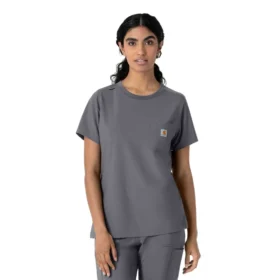 Blusa médica feminina Force Cross-Flex com gola redonda