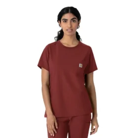 Blusa médica feminina Force Cross-Flex com gola redonda