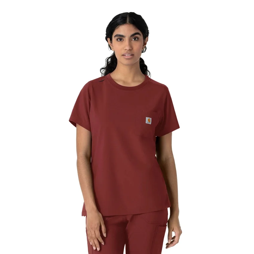 Blusa médica feminina Force Cross-Flex com gola redonda