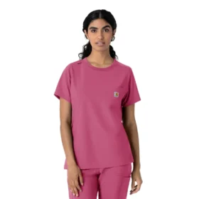 Blusa médica feminina Force Cross-Flex com gola redonda