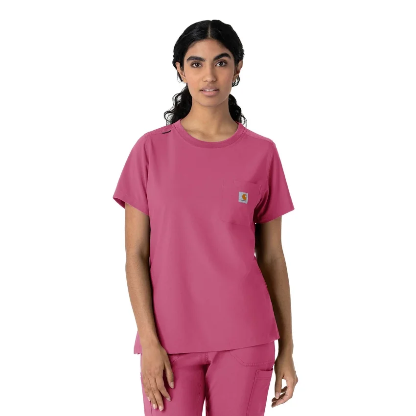 Blusa médica feminina Force Cross-Flex com gola redonda
