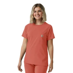 Blusa médica feminina Force Cross-Flex com gola redonda