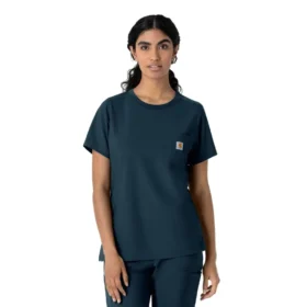 Blusa médica feminina Force Cross-Flex com gola redonda