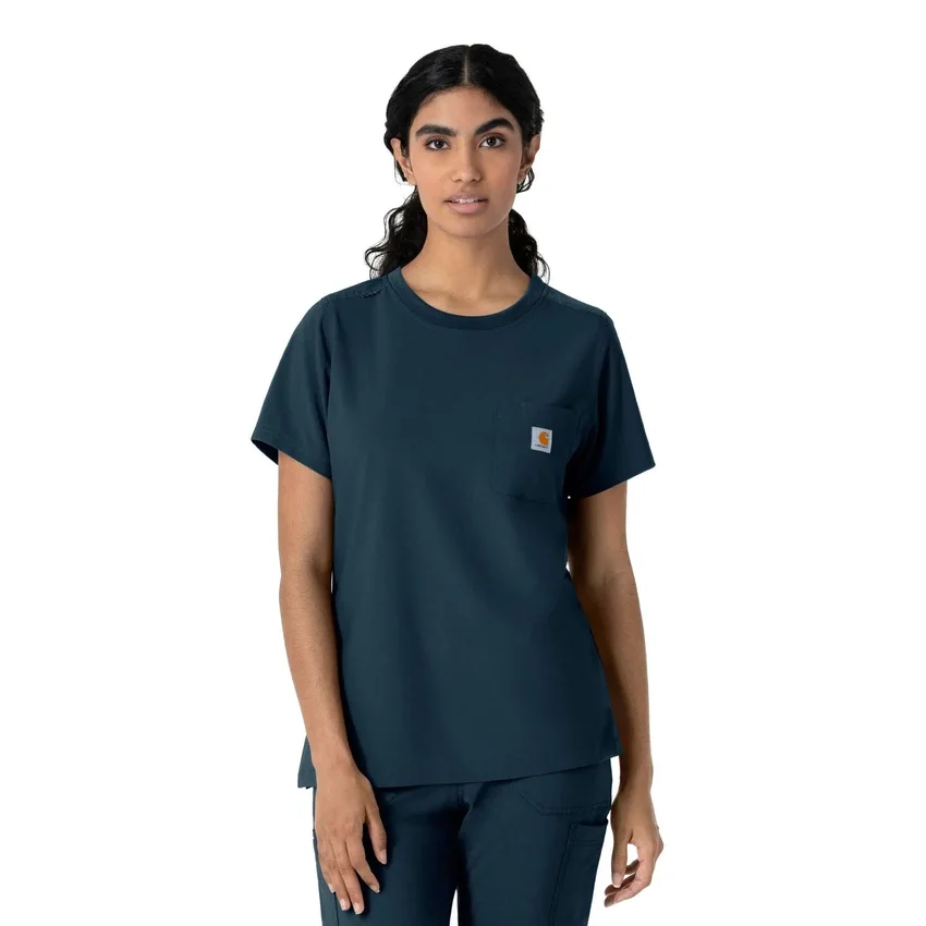 Blusa médica feminina Force Cross-Flex com gola redonda