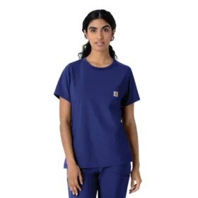 Blusa médica feminina Force Cross-Flex com gola redonda