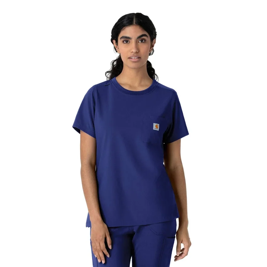 Blusa médica feminina Force Cross-Flex com gola redonda