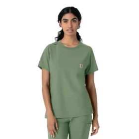 Blusa médica feminina Force Cross-Flex com gola redonda