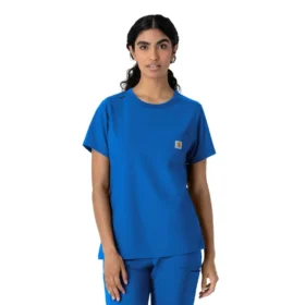 Blusa médica feminina Force Cross-Flex com gola redonda