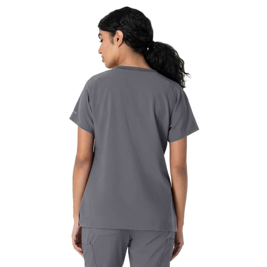 Blusa médica feminina Force Cross-Flex com gola redonda