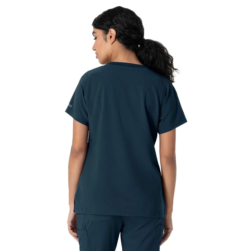 Blusa médica feminina Force Cross-Flex com gola redonda
