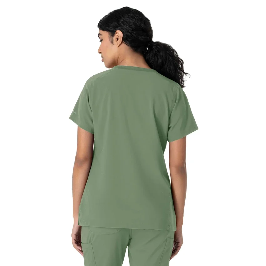 Blusa médica feminina Force Cross-Flex com gola redonda