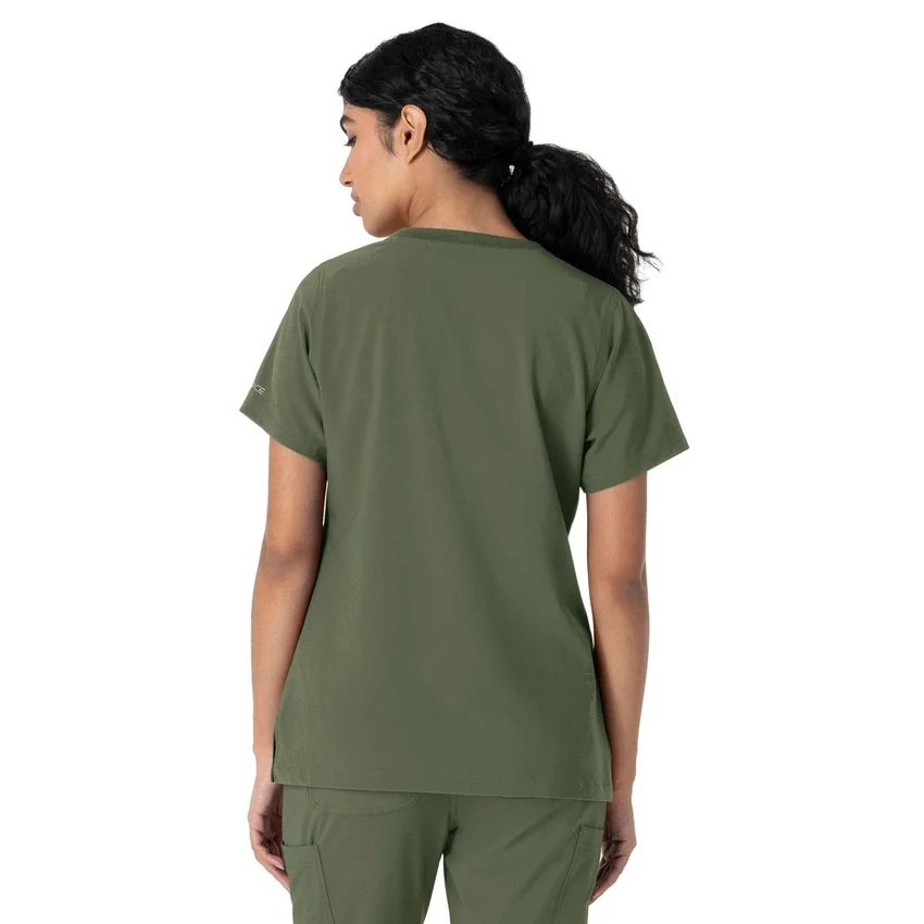 Blusa médica feminina Force Cross-Flex com gola redonda
