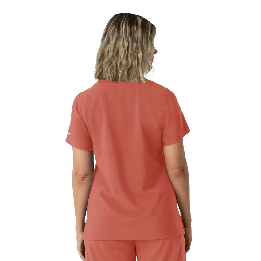 Blusa médica feminina Force Cross-Flex com gola redonda