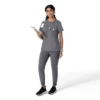 Blusa médica feminina Force Cross-Flex com gola redonda