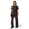 Blusa médica feminina Force Cross-Flex com gola redonda