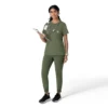 Blusa médica feminina Force Cross-Flex com gola redonda
