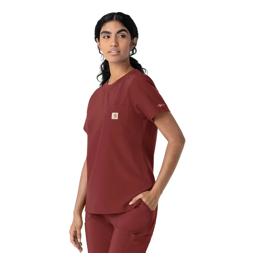 Blusa médica feminina Force Cross-Flex com gola redonda