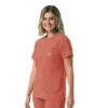 Blusa médica feminina Force Cross-Flex com gola redonda