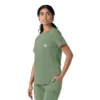 Blusa médica feminina Force Cross-Flex com gola redonda
