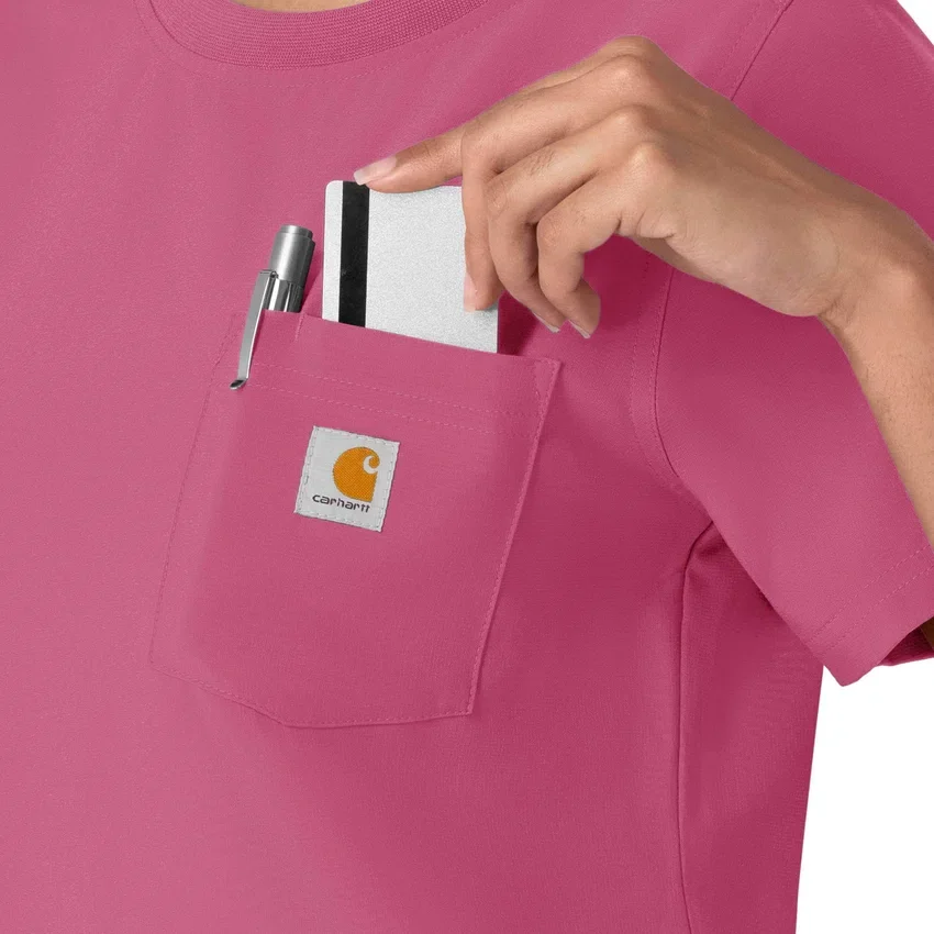 Blusa médica feminina Force Cross-Flex com gola redonda