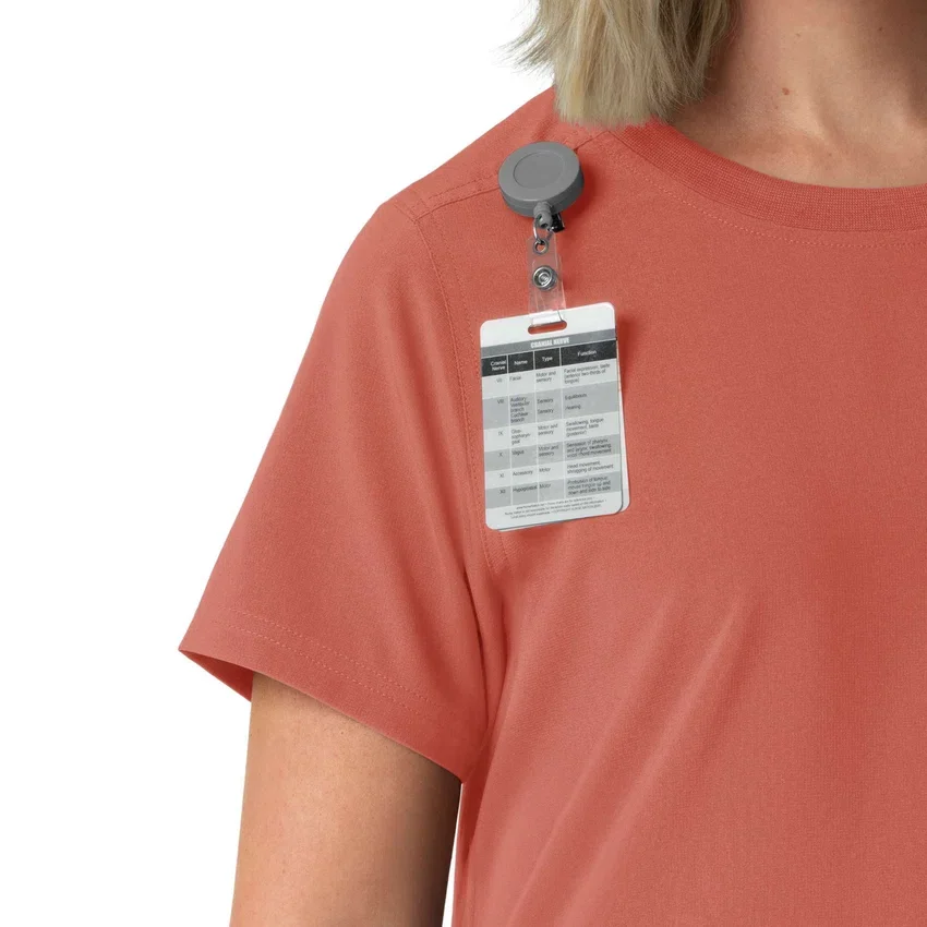 Blusa médica feminina Force Cross-Flex com gola redonda