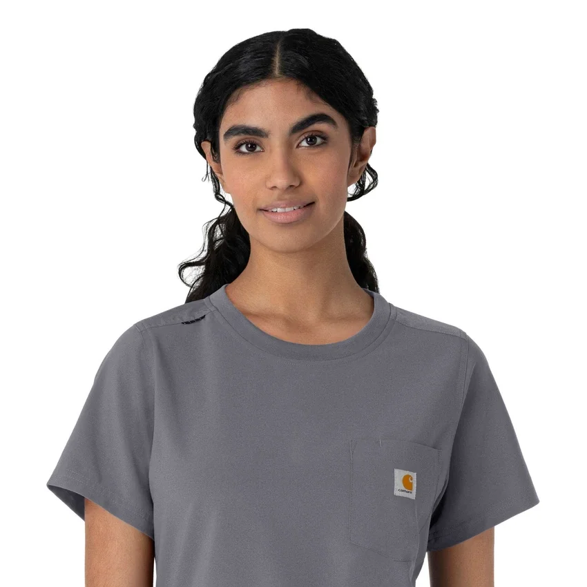 Blusa médica feminina Force Cross-Flex com gola redonda