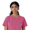 Blusa médica feminina Force Cross-Flex com gola redonda