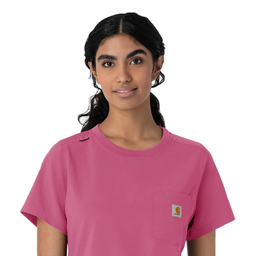 Blusa médica feminina Force Cross-Flex com gola redonda